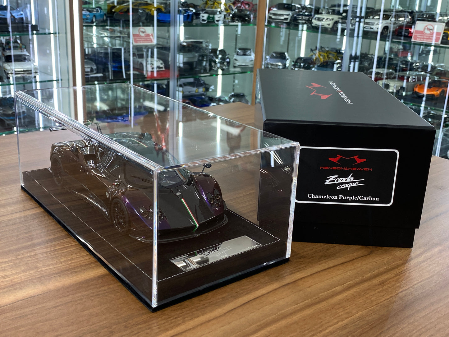 1/18 HH Model Pagani Zonda Cinque Chameleon Purple/Carbon Fiber Resin | Limited 30 pcs