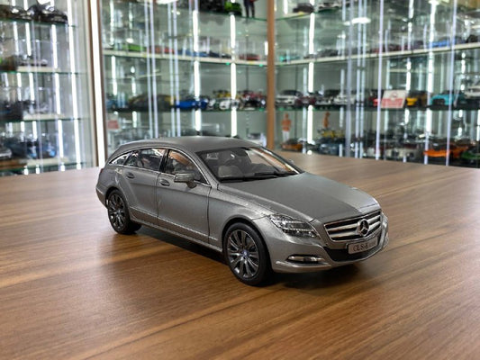 1/18 diecast Norev Dealer Edition Mercedes-Benz CLS Shooting Brake in designo alanit grey magno