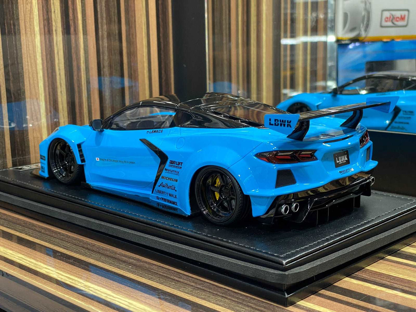 1/18 Diecast Chevrolet Corvette C8 Liberty Walk Widebody Blue IVY Models