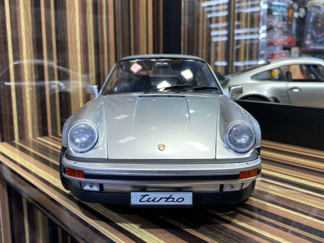 1/12 Schuco Metal Diecast - Porsche Turbo 930 in Timeless Silver with Full Opening|Sold in Dturman.com Dubai UAE.