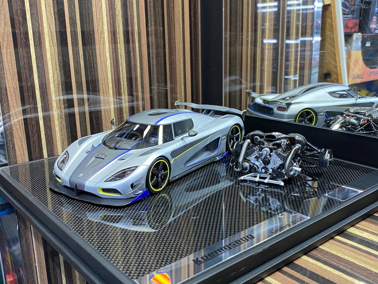 1/18 General Models Resin Model - Koenigsegg Agera Prototype With Engine in Sleek Matt Grey/Carbon|Sold in Dturman.com Dubai UAE.