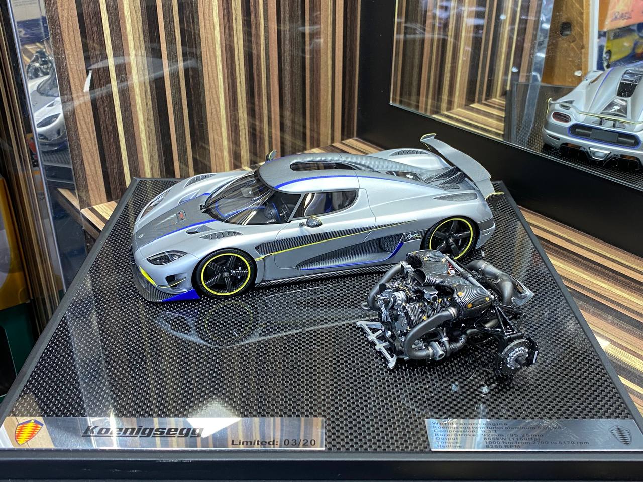 1/18 General Models Resin Model - Koenigsegg Agera Prototype With Engine in Sleek Matt Grey/Carbon|Sold in Dturman.com Dubai UAE.
