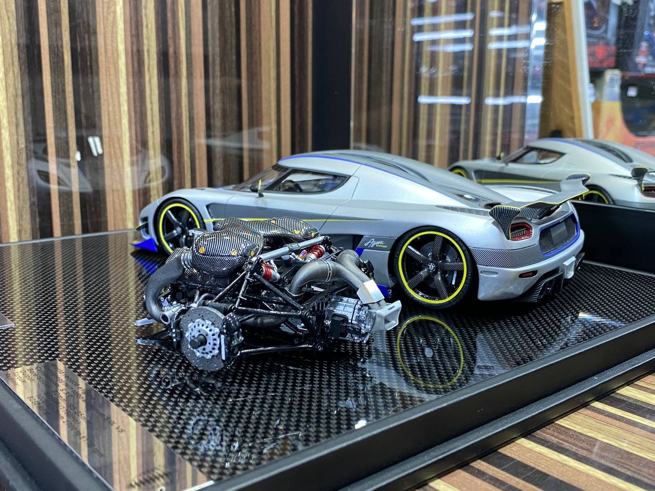 1/18 General Models Resin Model - Koenigsegg Agera Prototype With Engine in Sleek Matt Grey/Carbon|Sold in Dturman.com Dubai UAE.