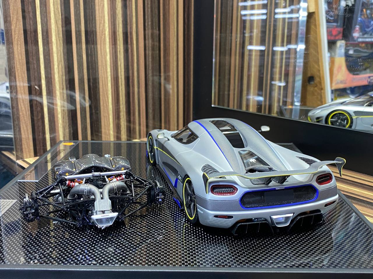 1/18 General Models Resin Model - Koenigsegg Agera Prototype With Engine in Sleek Matt Grey/Carbon|Sold in Dturman.com Dubai UAE.