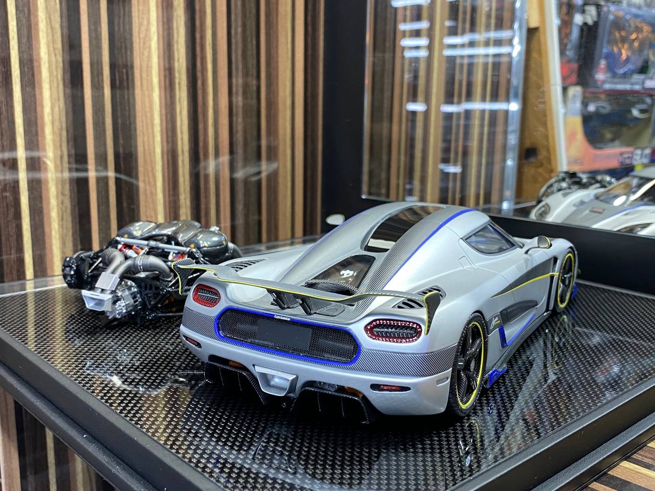 1/18 General Models Resin Model - Koenigsegg Agera Prototype With Engine in Sleek Matt Grey/Carbon|Sold in Dturman.com Dubai UAE.