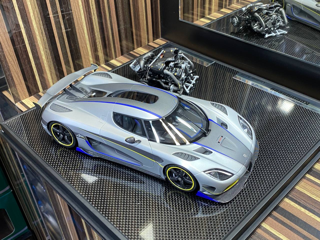 1/18 General Models Resin Model - Koenigsegg Agera Prototype With Engine in Sleek Matt Grey/Carbon|Sold in Dturman.com Dubai UAE.