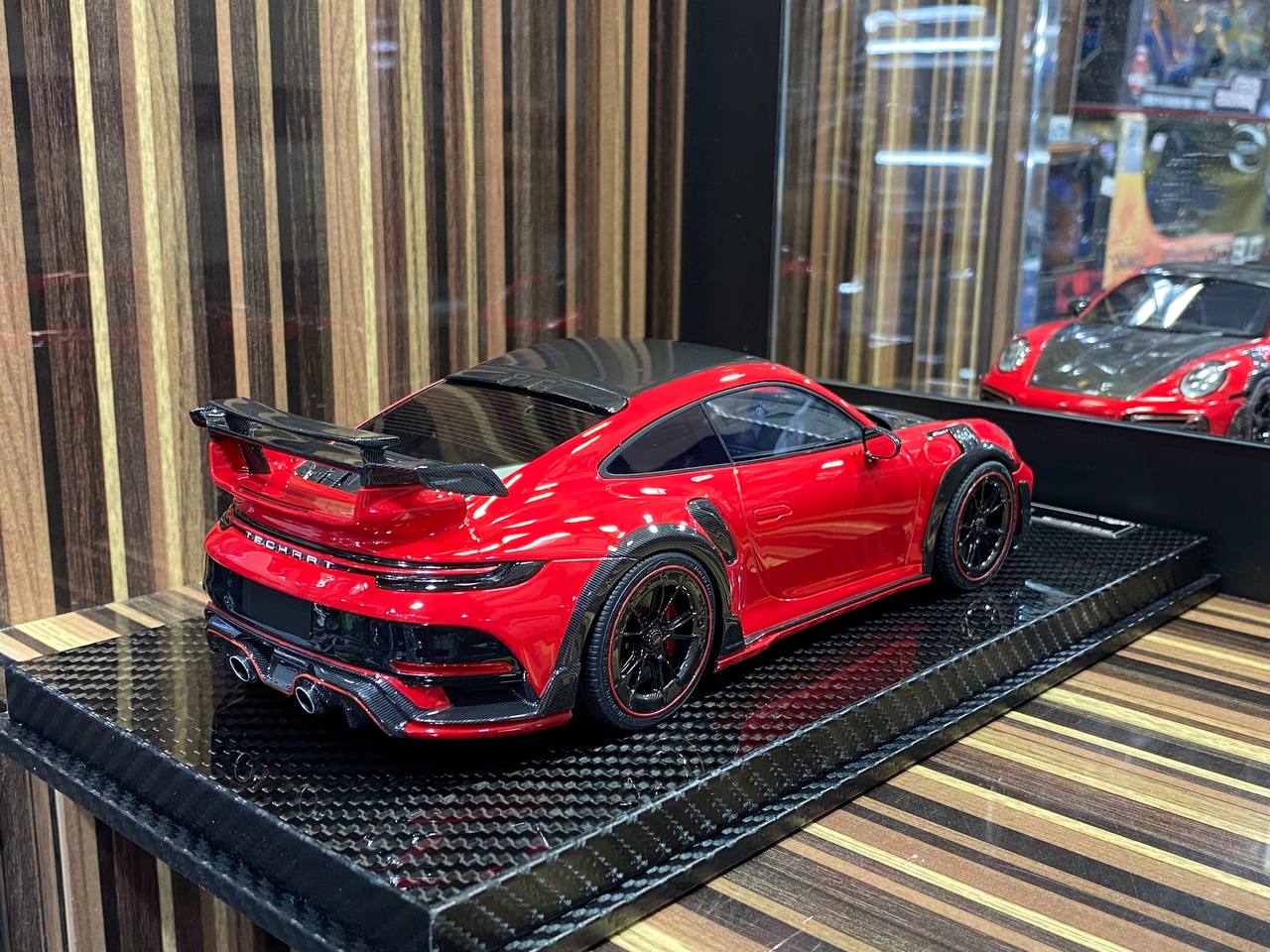 1/18 VIP Models Resin Model - Porsche 992 Turbo S GT Street R TechArt in Striking Red|Sold in Dturman.com Dubai UAE.