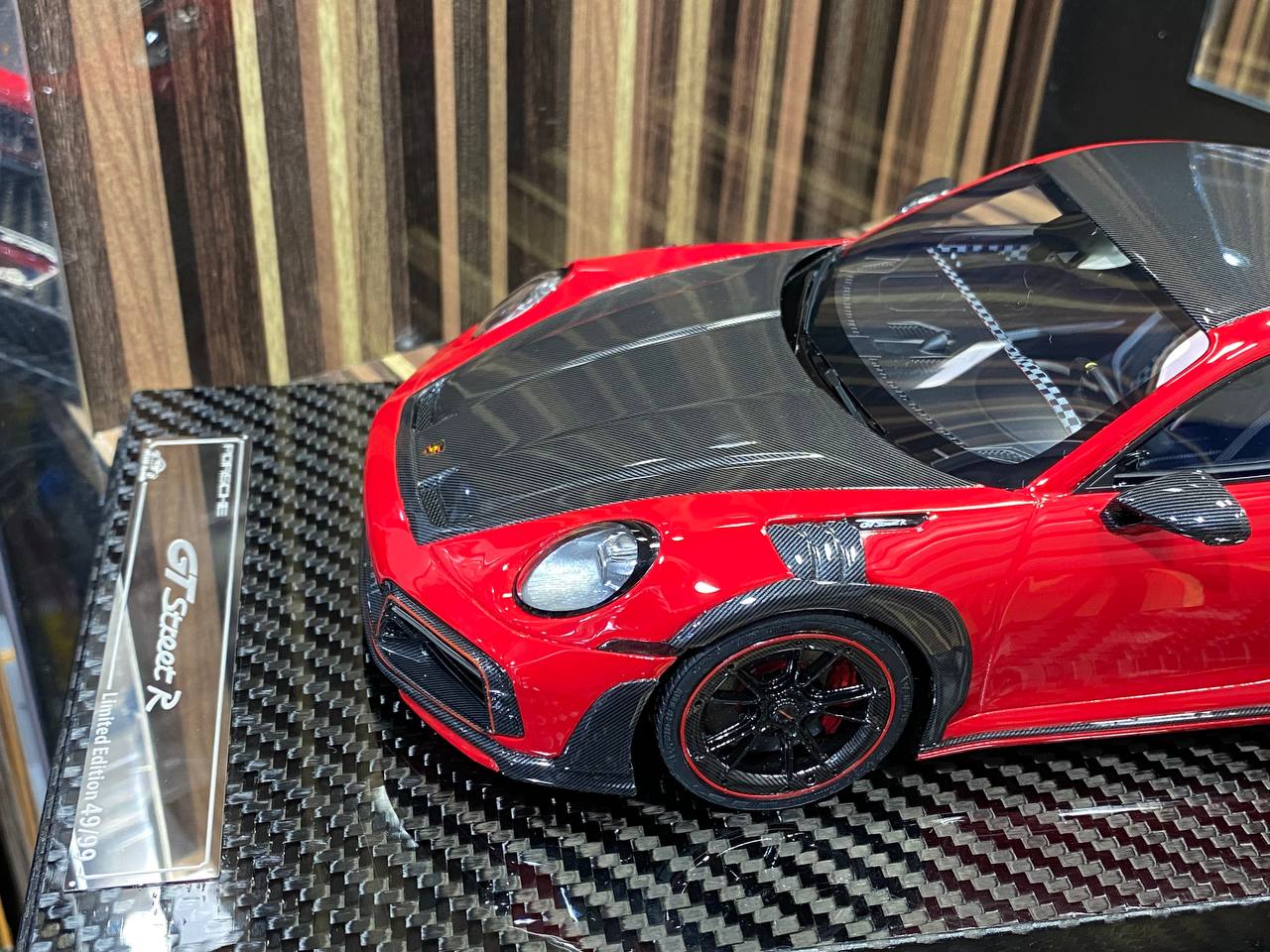 1/18 VIP Models Resin Model - Porsche 992 Turbo S GT Street R TechArt in Striking Red|Sold in Dturman.com Dubai UAE.