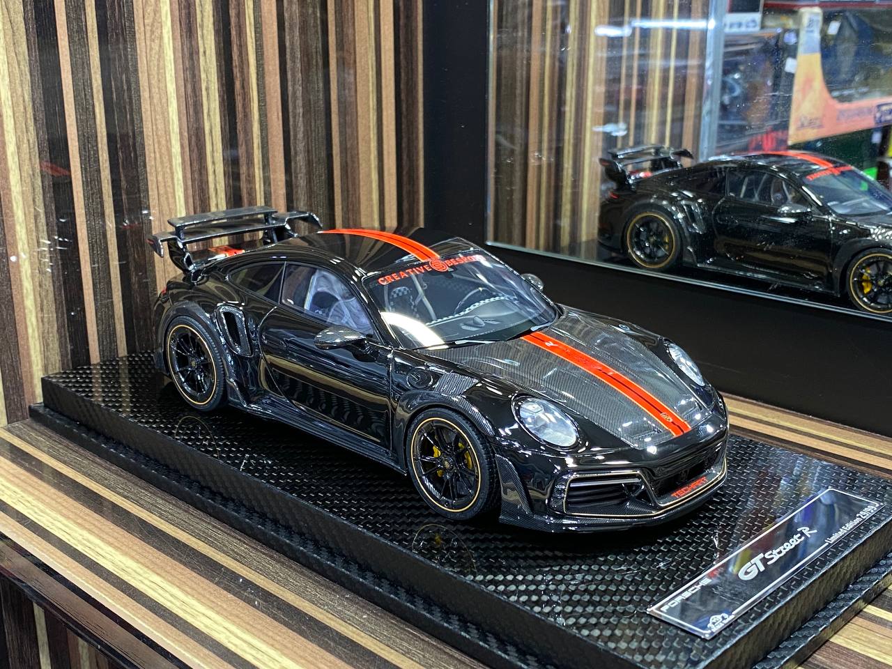 1/18 VIP Models Resin Model - Porsche 992 Turbo S GT Street R TechArt in Sleek Black|Sold in Dturman.com Dubai UAE.