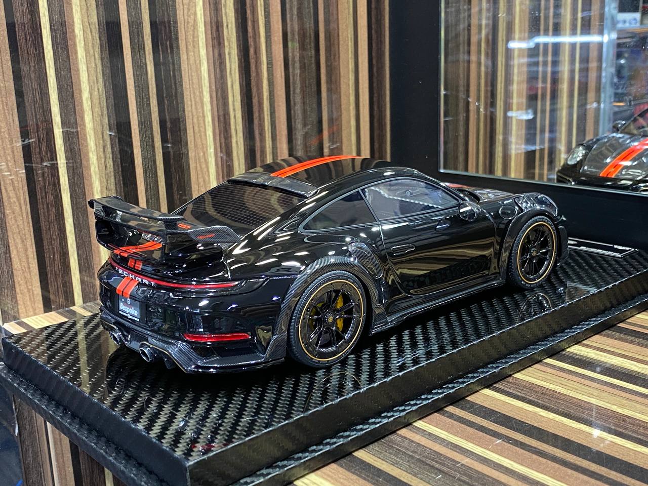 1/18 VIP Models Resin Model - Porsche 992 Turbo S GT Street R TechArt in Sleek Black|Sold in Dturman.com Dubai UAE.
