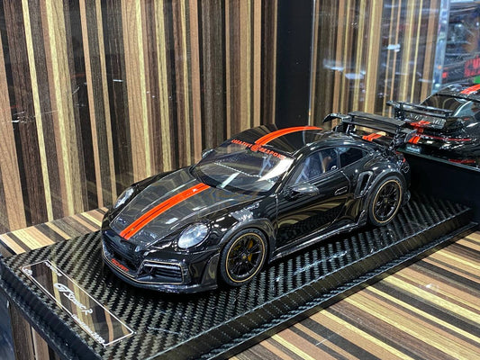 1/18 VIP Models Resin Model - Porsche 992 Turbo S GT Street R TechArt in Sleek Black|Sold in Dturman.com Dubai UAE.