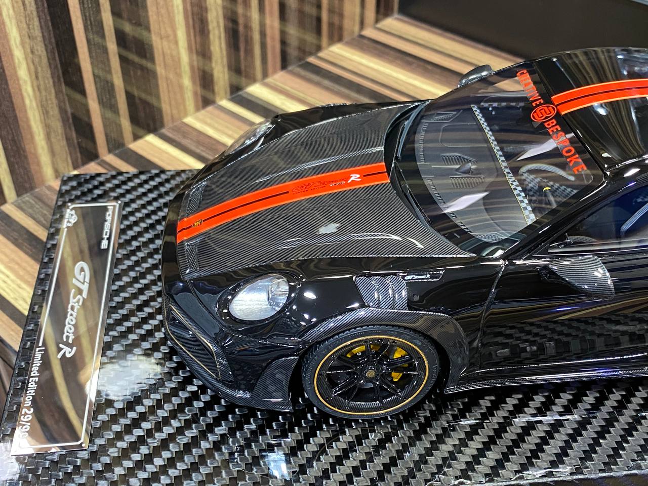 1/18 VIP Models Resin Model - Porsche 992 Turbo S GT Street R TechArt in Sleek Black|Sold in Dturman.com Dubai UAE.