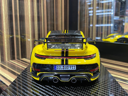 1/18 VIP Models Resin Model - Porsche 992 Turbo S GT Street R TechArt in Vibrant Yellow|Sold in Dturman.com Dubai UAE.