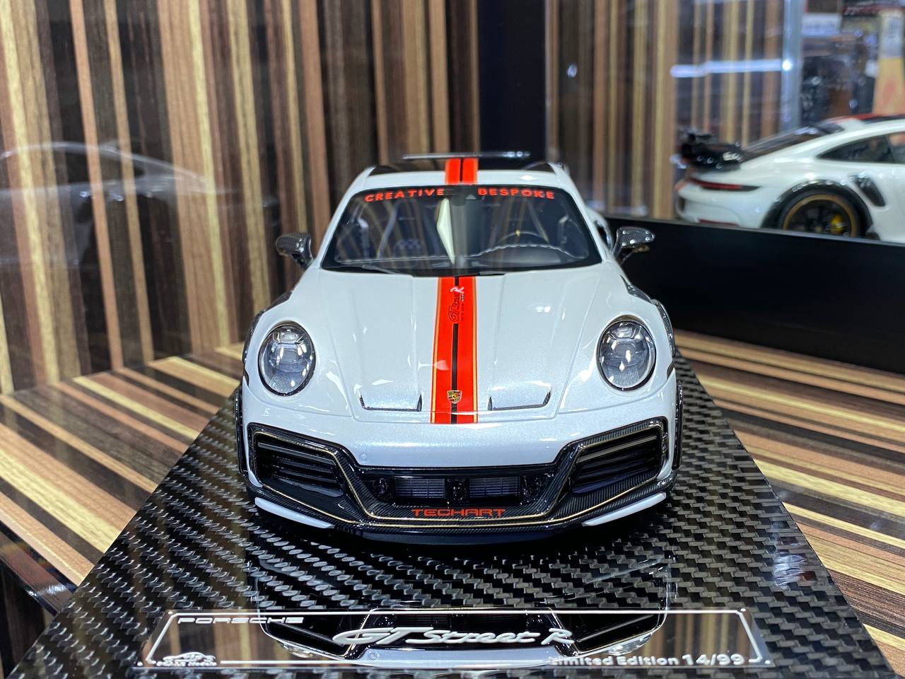 1/18 VIP Models Resin Model - Porsche 992 Turbo S GT Street R TechArt in Elegant Pearl White|Sold in Dturman.com Dubai UAE.