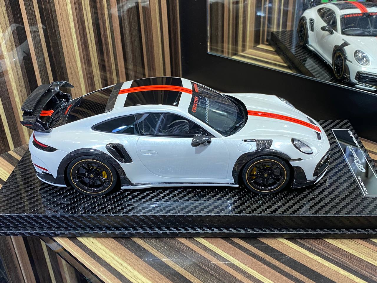 1/18 VIP Models Resin Model - Porsche 992 Turbo S GT Street R TechArt in Elegant Pearl White|Sold in Dturman.com Dubai UAE.