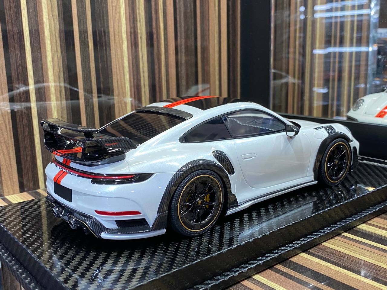 1/18 VIP Models Resin Model - Porsche 992 Turbo S GT Street R TechArt in Elegant Pearl White|Sold in Dturman.com Dubai UAE.