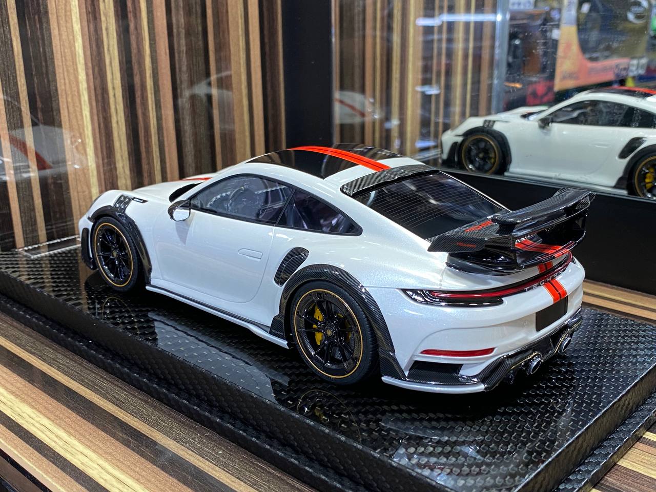 1/18 VIP Models Resin Model - Porsche 992 Turbo S GT Street R TechArt in Elegant Pearl White|Sold in Dturman.com Dubai UAE.