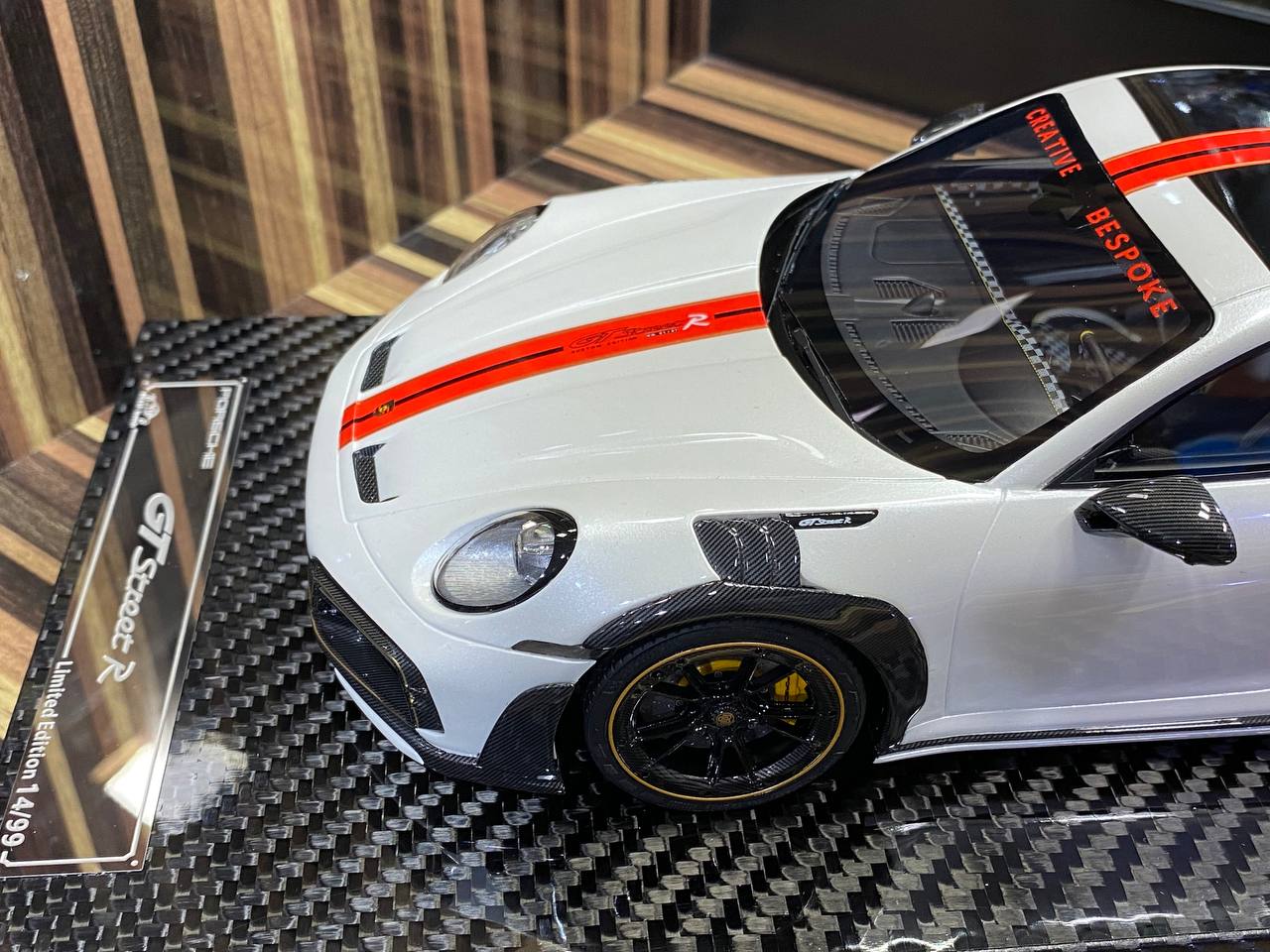 1/18 VIP Models Resin Model - Porsche 992 Turbo S GT Street R TechArt in Elegant Pearl White|Sold in Dturman.com Dubai UAE.