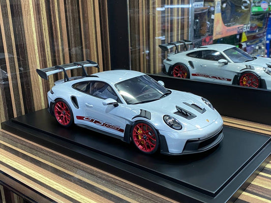 1/18 Spark Models Resin Model - Porsche 911 GT3 RS in Silver and Red, Limited Edition|Sold in Dturman.com Dubai UAE.