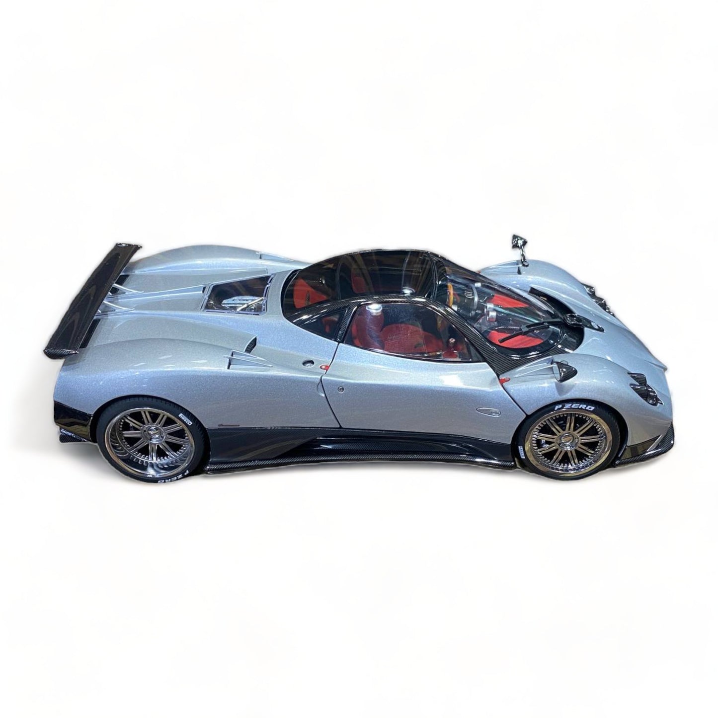 Almost Real Pagani Zonda F 1/18 Diecast - Full Opening, Silver, Limited Edition|Sold in Dturman.com Dubai UAE.