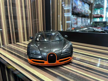 AutoArt Bugatti Veyron 16.4 Super Sport - 1/18 Diecast Model,Black Carbon/Orange sold in Dturman.com Dubai UAE.