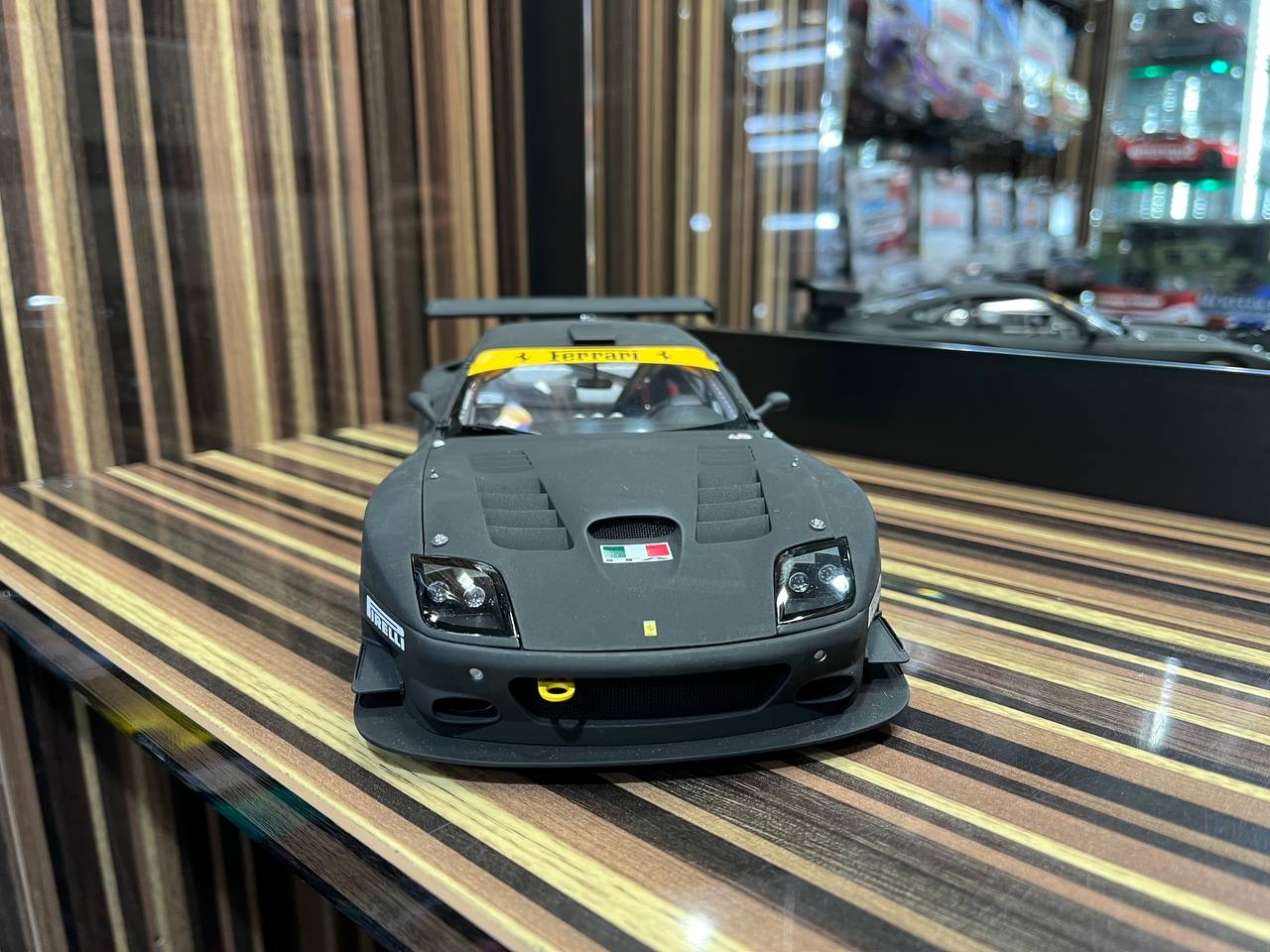 Kyosho Ferrari 575GTC - 1/18 Diecast Model, All Opening - Matt Black- sold in Dturman.com Dubai UAE.