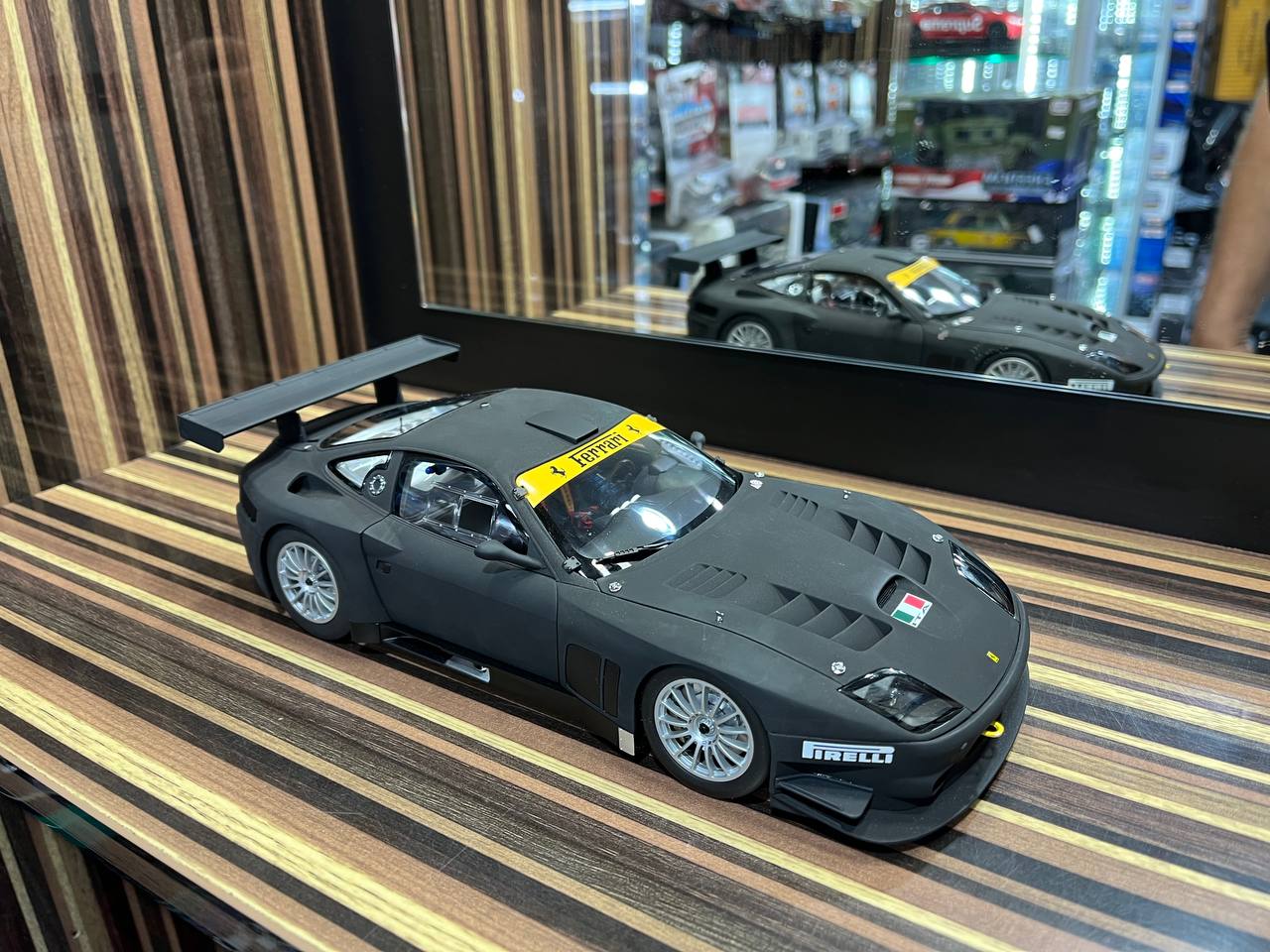 Kyosho Ferrari 575GTC - 1/18 Diecast Model, All Opening - Matt Black- sold in Dturman.com Dubai UAE.
