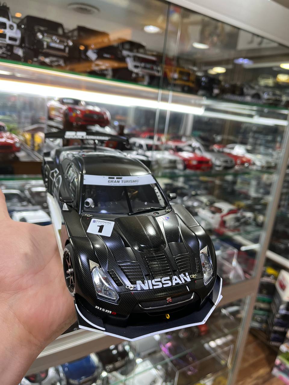 AutoArt Nissan GT-R GT500 Stealth - 1/18 Diecast Model, All Opening - Black Carbon