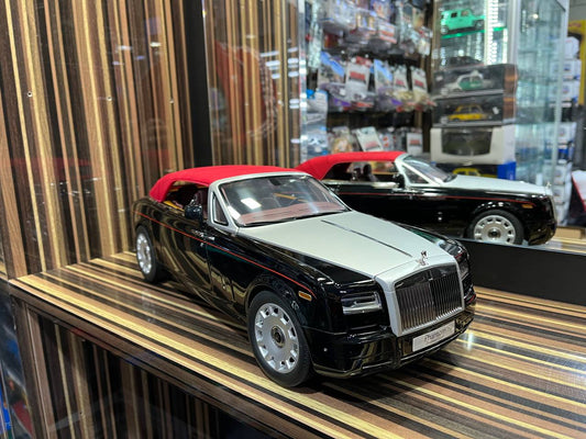 Kyosho Rolls Royce Phantom Drop Head - 1/12 Diecast Model, All Opening - Black