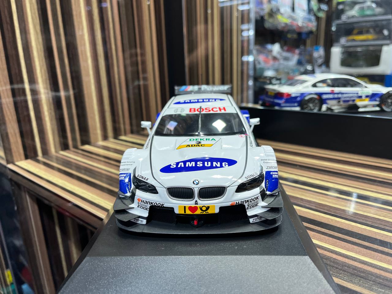 Minichamps BMW M3 DTM - 1/18 Diecast Model, Partially Opening - White Blue