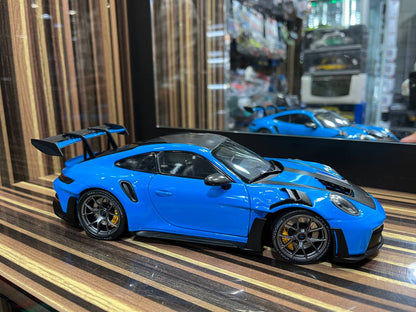 Minichamps Porsche GT3RS - 1/18 Diecast Model, Partially Opening - Blue