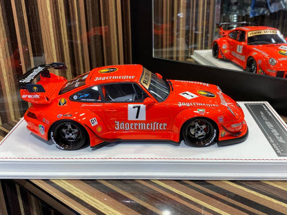 Davis & Giovanni Porsche RWB 911 (993) - 1/18 Resin - Orange, Jagermeister Decal
