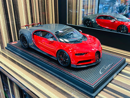 Exclusive MR Collection Bugatti Chiron Sport [Resin Red/Carbon | Limited Edition]