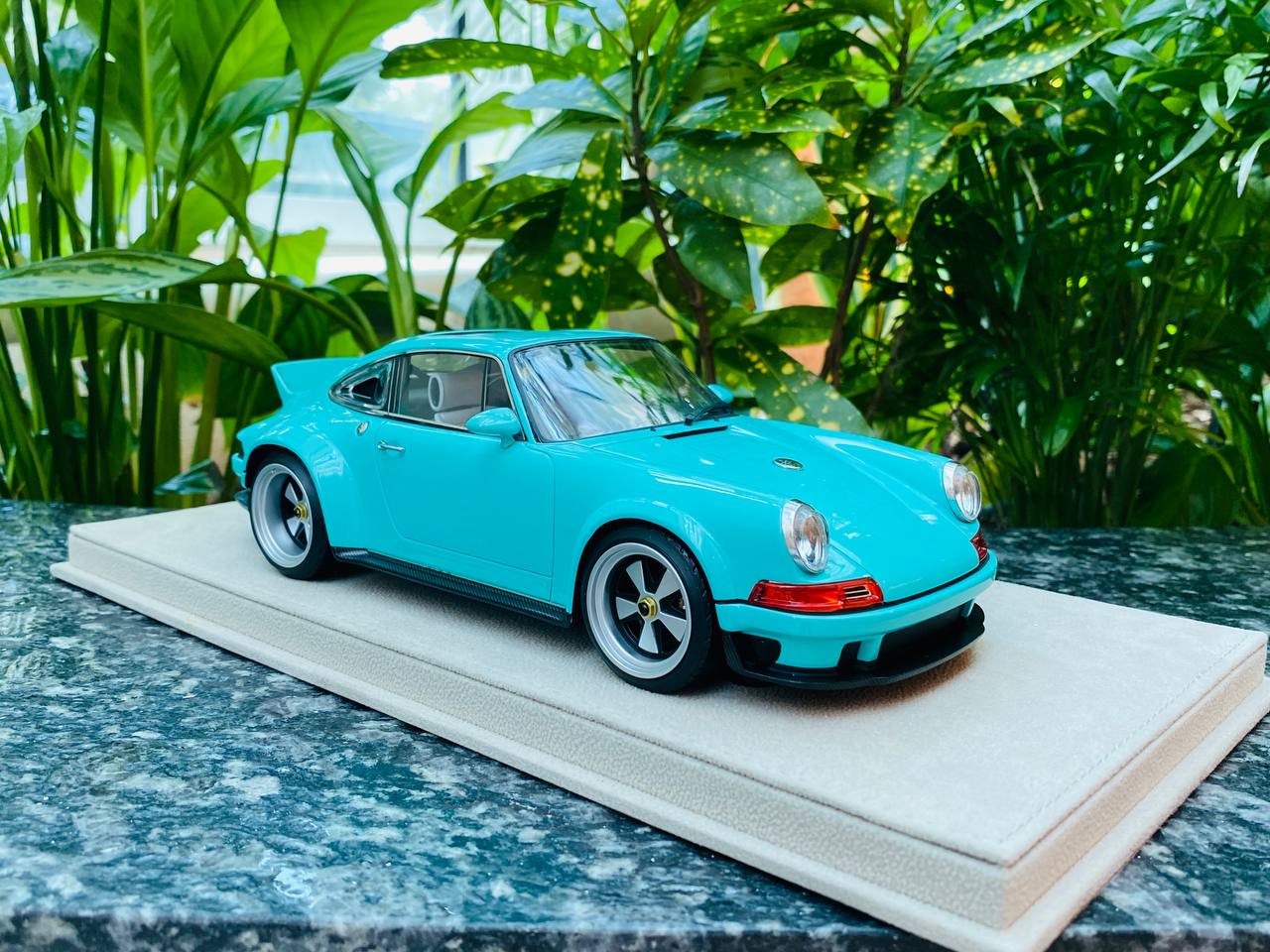 Limited Edition POPRACE & Co Porsche Singer DLS Resin Model - Tiffany Blue | 1/18 Scale