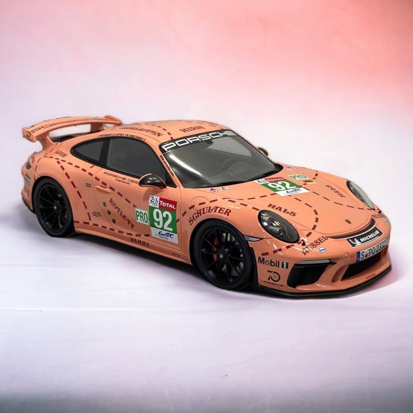 Porsche 911 GT3 #92 Rose by Spark Model|Sold in Dturman.com Dubai UAE.