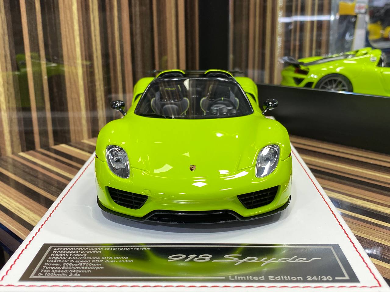 1/18 Resin Dino Porsche 918 Spyder PTS acid green Scale Model Car|Sold in Dturman.com Dubai UAE.