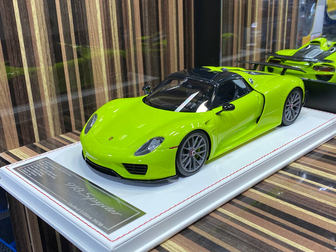 1/18 Resin Dino Porsche 918 Spyder PTS acid green Scale Model Car|Sold in Dturman.com Dubai UAE.
