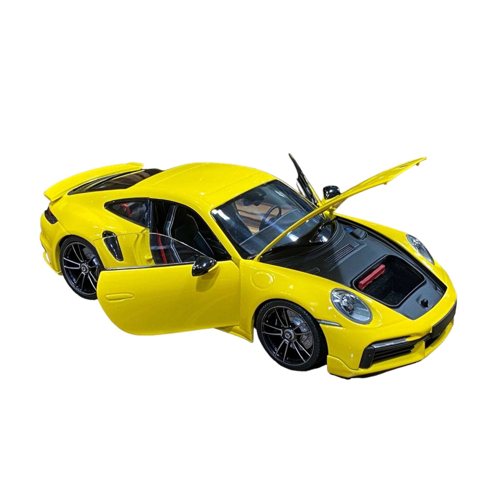 1/18  Minichamps Porsche 911 (992) Turbo S Coupe Sport Design - YELLOW 2021|Sold in Dturman.com Dubai UAE.