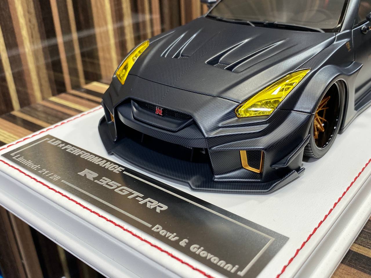 1/18 Resin Davis & Giovanni Nissan R 35 GT-RR LBWK Black Carbon Matte Scale Model Car|Sold in Dturman.com Dubai UAE.