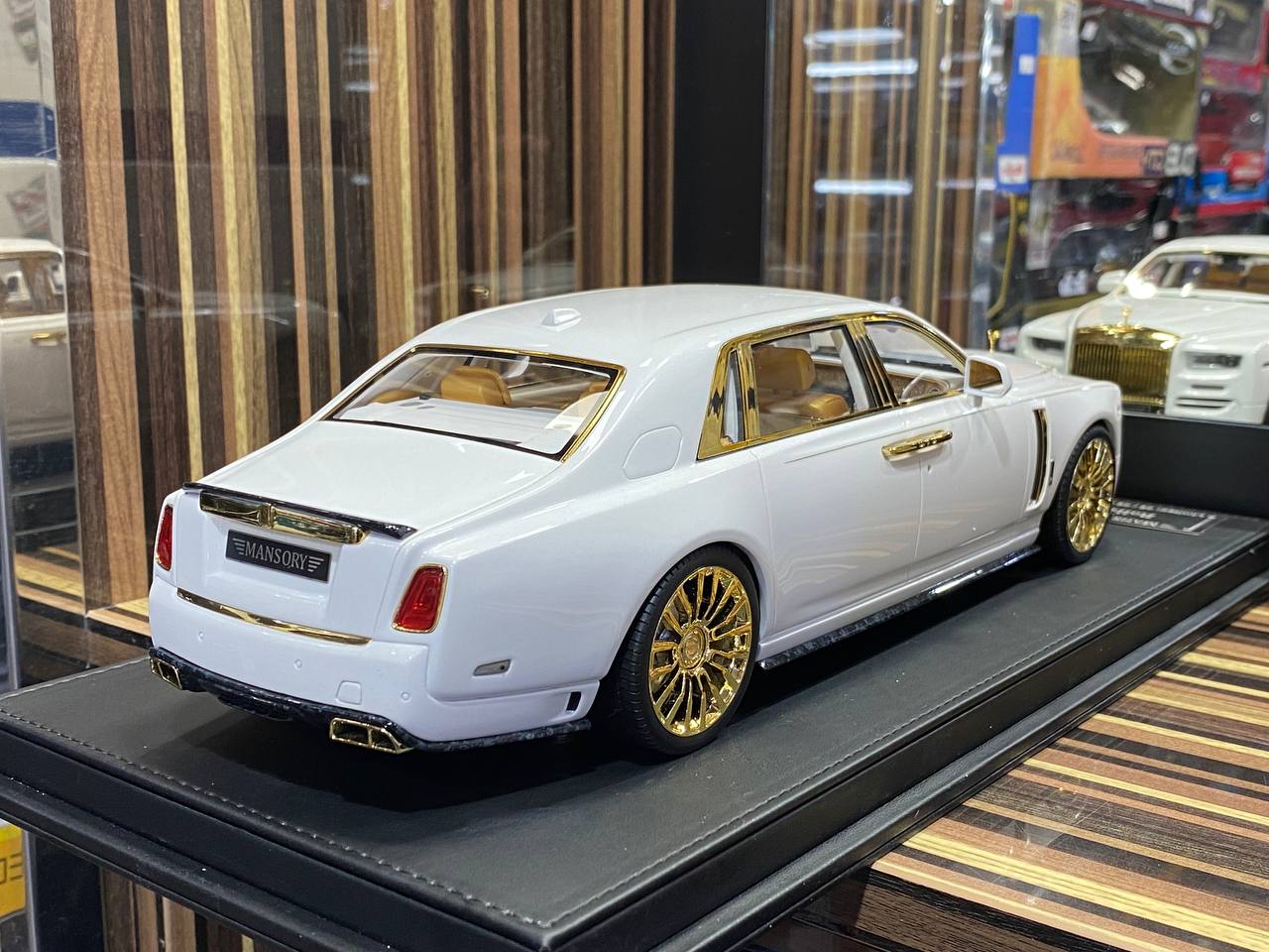 1/18 Resin Muse’s Secret  Rolls Royce- PHANTOM VIII Mansory Pearl White and Gold Scale Model Car|Sold in Dturman.com Dubai UAE.