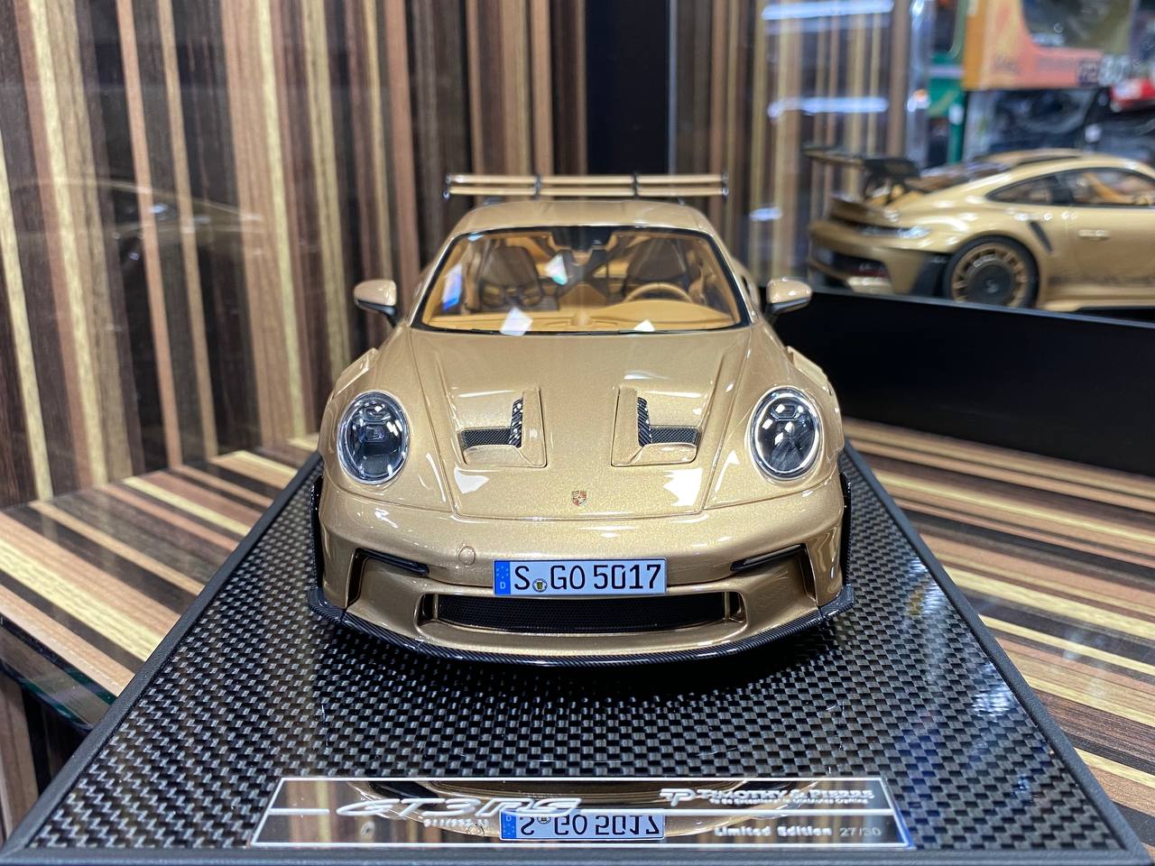 Timothy & Pierre Porsche 911 GT3 RS (992) - 1/18 Resin Model, Opulent Gold|Sold in Dturman.com Dubai UAE.
