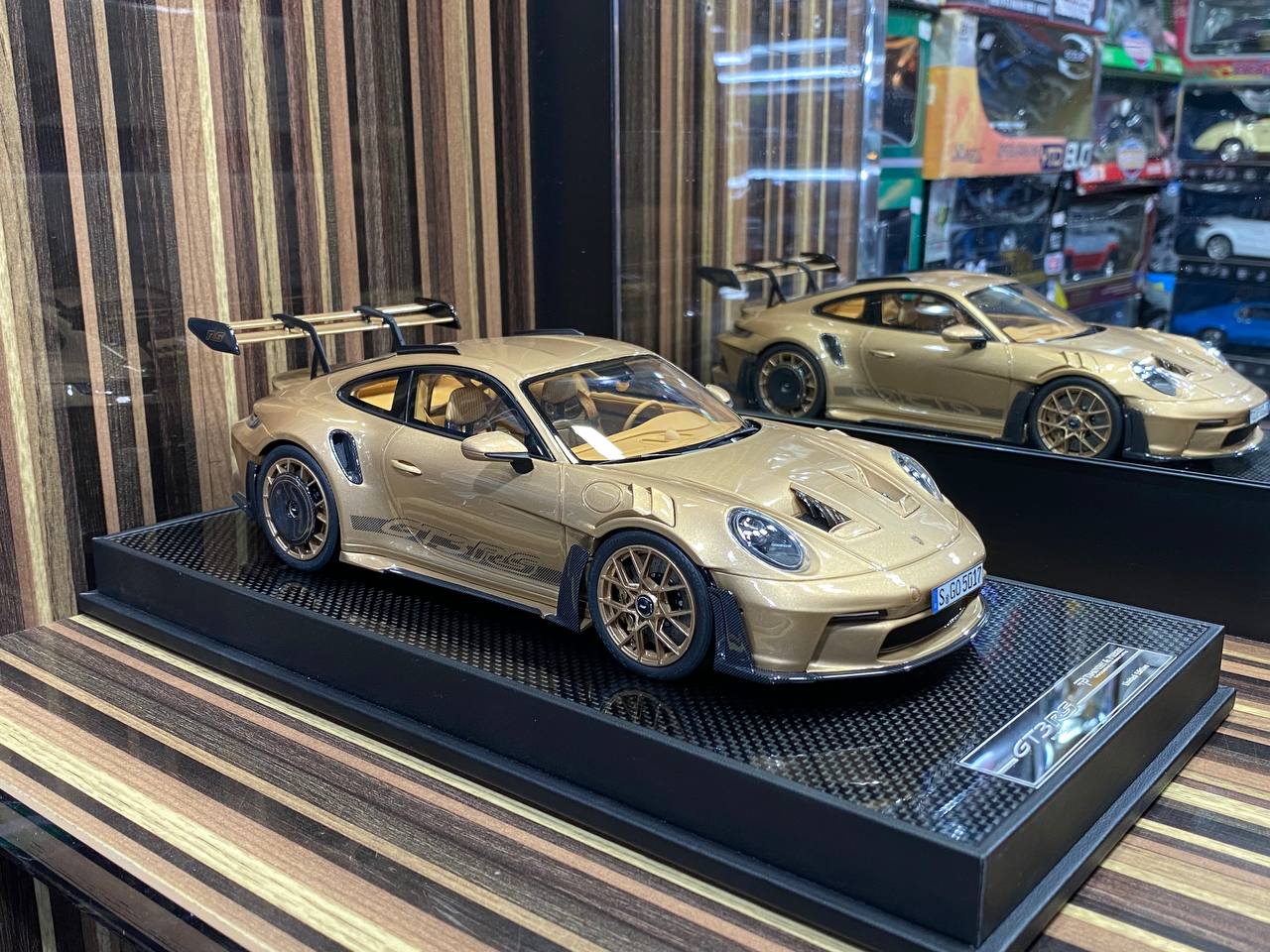 Timothy & Pierre Porsche 911 GT3 RS (992) - 1/18 Resin Model, Opulent Gold|Sold in Dturman.com Dubai UAE.