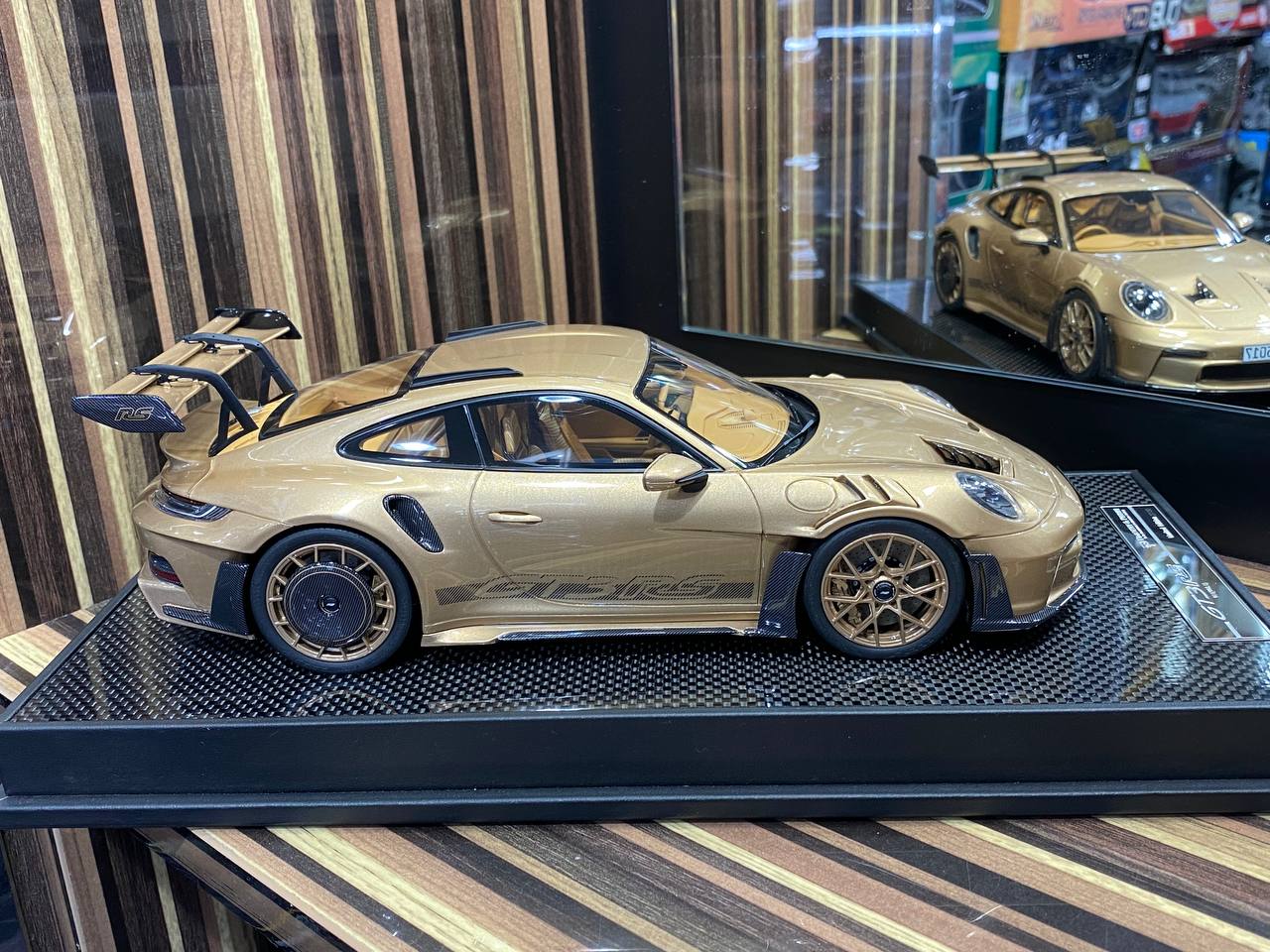 Timothy & Pierre Porsche 911 GT3 RS (992) - 1/18 Resin Model, Opulent Gold|Sold in Dturman.com Dubai UAE.