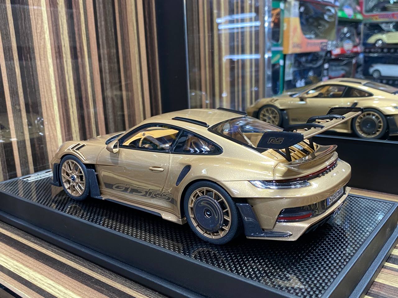 Timothy & Pierre Porsche 911 GT3 RS (992) - 1/18 Resin Model, Opulent Gold|Sold in Dturman.com Dubai UAE.