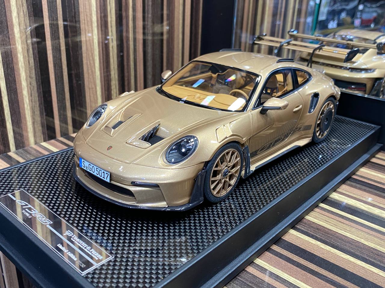 Timothy & Pierre Porsche 911 GT3 RS (992) - 1/18 Resin Model, Opulent Gold|Sold in Dturman.com Dubai UAE.