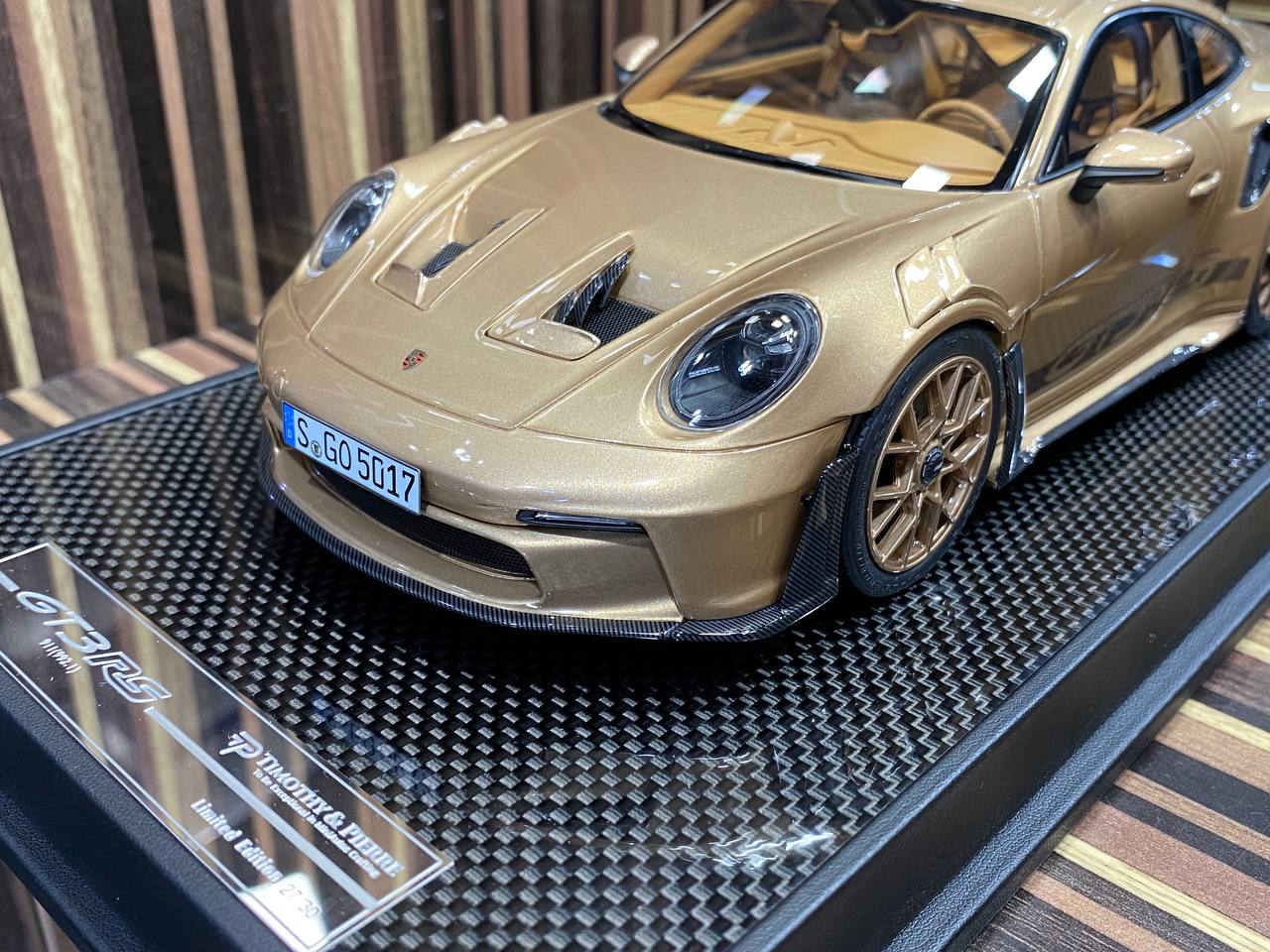 Timothy & Pierre Porsche 911 GT3 RS (992) - 1/18 Resin Model, Opulent Gold|Sold in Dturman.com Dubai UAE.