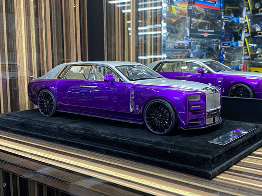 1/18 Diecast Rolls-Royce Phantom VIII Purple Mansory Scale Model Car