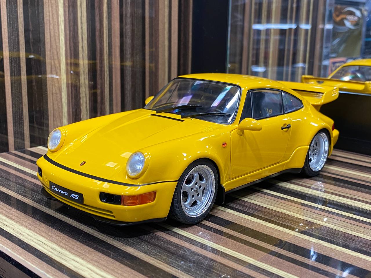 1/18 Diecast Porsche 911 3.8 RS Yellow Solido Miniature Model Car|Sold in Dturman.com Dubai UAE.
