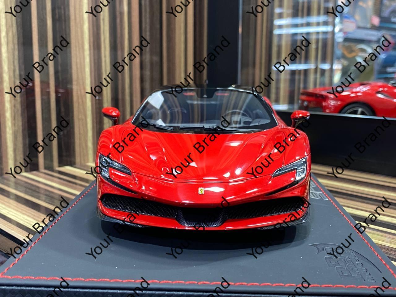 1/18 Diecast Ferrari SF90 Stradale Rosso Corsa 322 BBR Scale Model Car - Diecast model car by dturman.com - BBR|Sold in Dturman.com Dubai UAE.