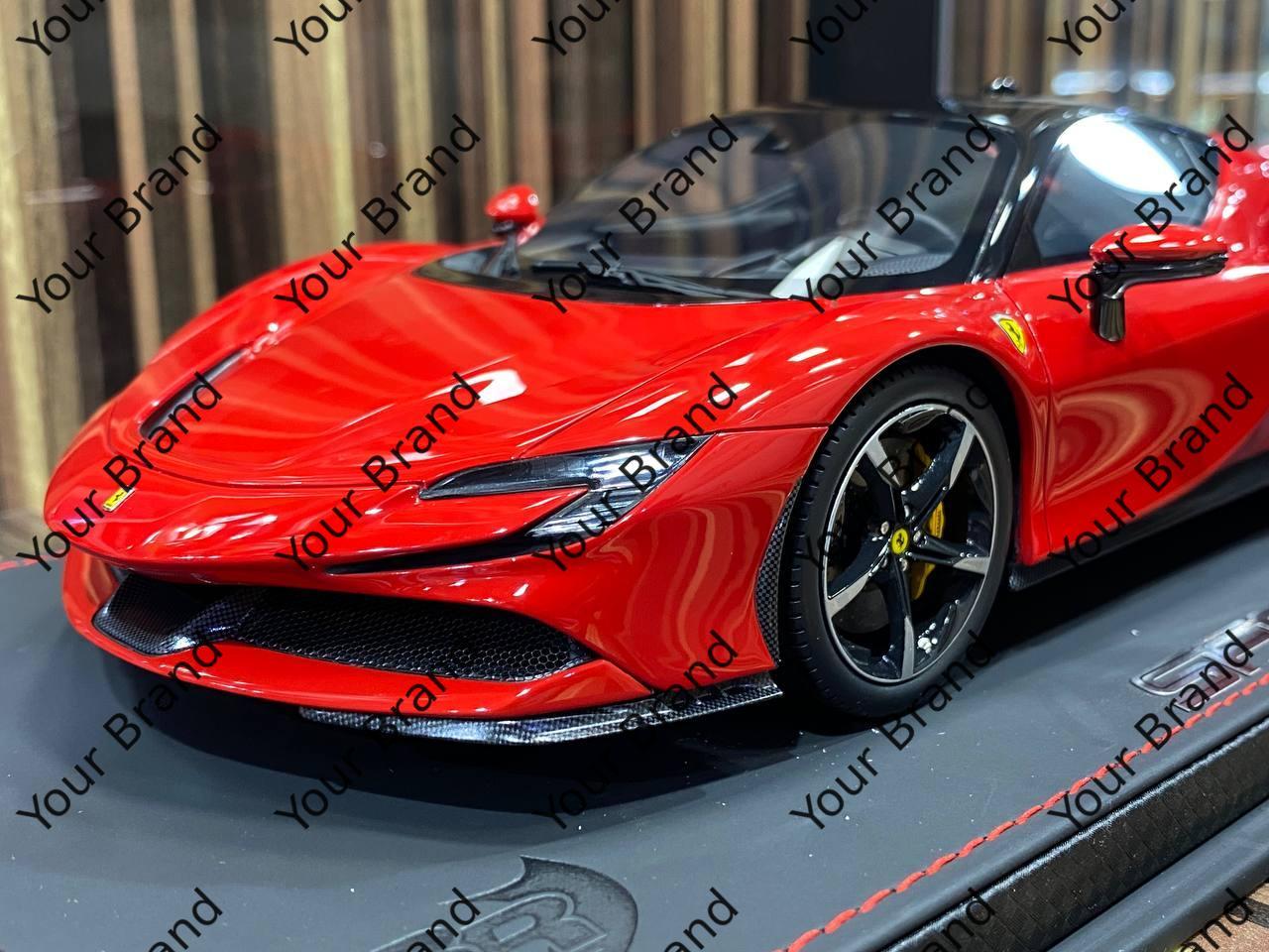 1/18 Diecast Ferrari SF90 Stradale Rosso Corsa 322 BBR Scale Model Car - Diecast model car by dturman.com - BBR|Sold in Dturman.com Dubai UAE.